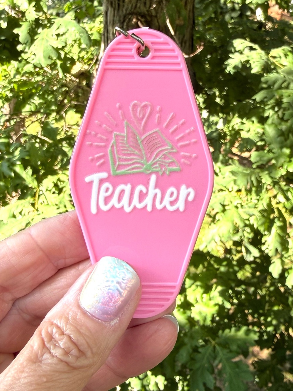 Vintage style motel key 3.5” keychain teacher gift idea